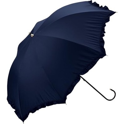 【2024】Wpc. Sun Umbrella Long Umbrella Light-Blocking Classic Frill Navy 《100%