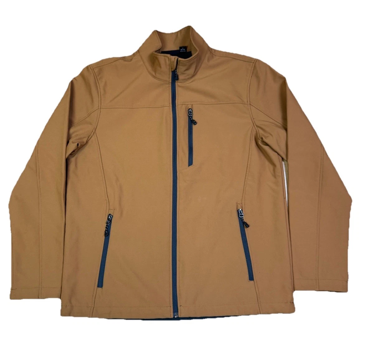 Swiss Tech Soft Shell Windproof Full Zip Jacket Men's M 38-40 Brown Mock Neck