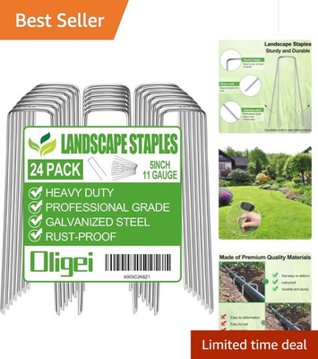 #ad Versatile 24 Pack Galvanized Garden Stakes for Weed Barrier and Fencing Support $9.47