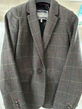 Joules Women's Green Tweed Jacket Blazer Size UK 12