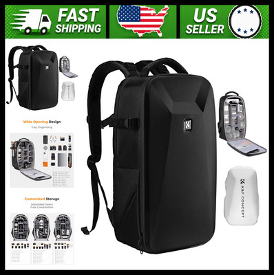 K&F Concept Hardshell Camera Backpack with Laptop Compartment, Waterproof