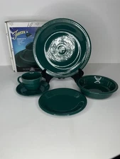 Fiesta Ware Retired Evergreen 5 Piece Place Setting Plate Bowl Salad Cup Saucer
