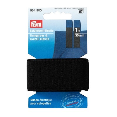 Latzhosen-Elastic 35mm 1m schwarz Prym 954900 Latzhosen Elastic Gummi