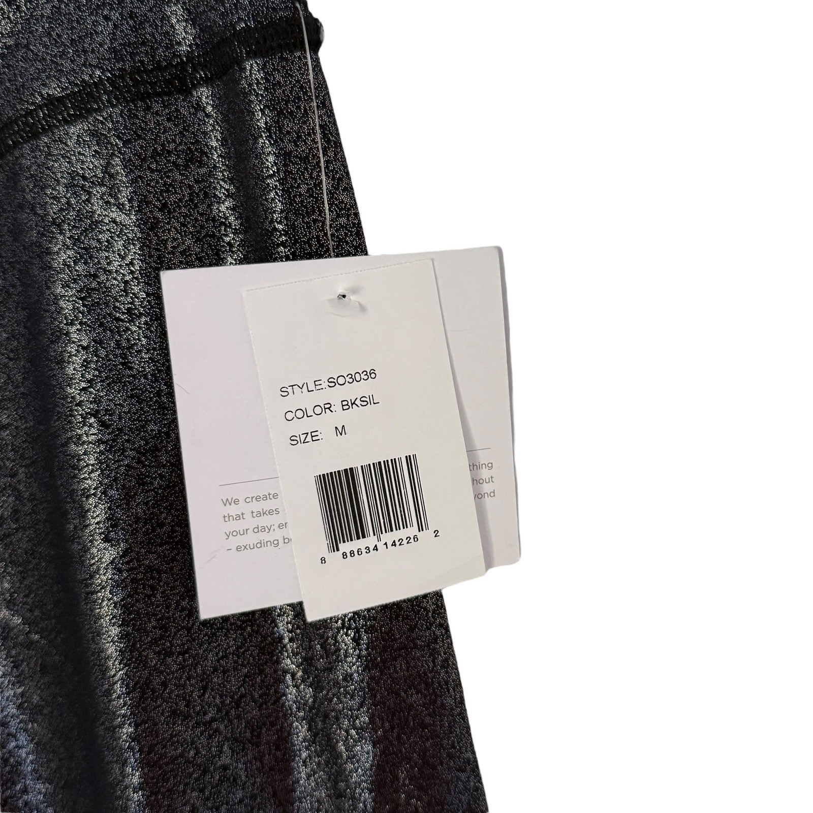 NWT Beyond Yoga Shimmer Essential Long Legging Black/Silver Foil Size M Medium thumbnail 6