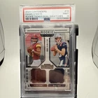 2024 Panini Contenders Jayden Daniels/Drake Maye Rookie Ticket Dual Swatch PSA 9