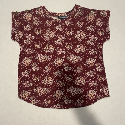 Coco & Shay blouse maroon with flowers, XL