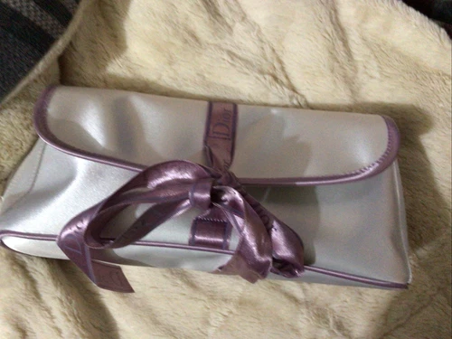 Christian Dior Sac Cosmétique Soyeux Voyage Maquillage Blanc Pli F096304000