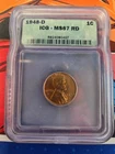 1Cent 1948-D ICG-MS67 RD Coin