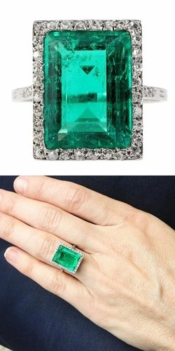 Natural Emerald 6.20 Ct Art Deco Vintage Wedding Ring 925 Sterling Silver