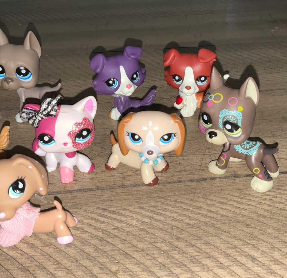 Littlest Pet Shop LPS Lot 10 FAKES Dogs Daschund, Husky, Great Dane w ...