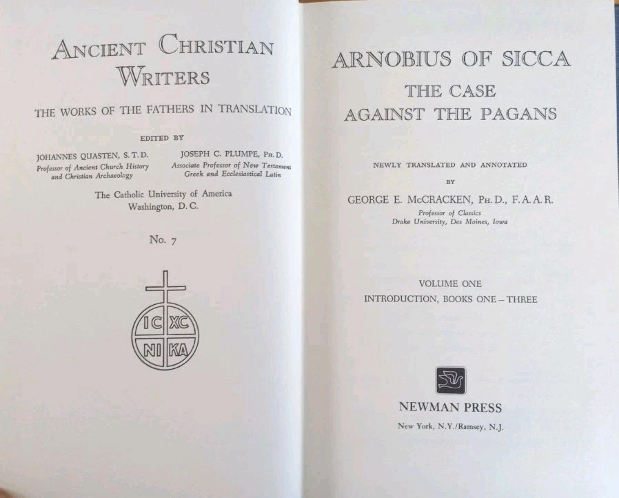 Case Against the Pagans 2 Vol. Set (Ancient Christian Writers) Arnobius Of Sicca - Image 4 of 4