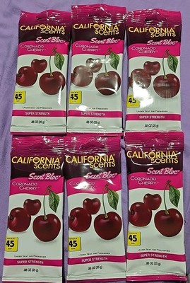 (6 Pack)  California Scents Car Air Freshener Odor Coronado Cherry Scent (M1)