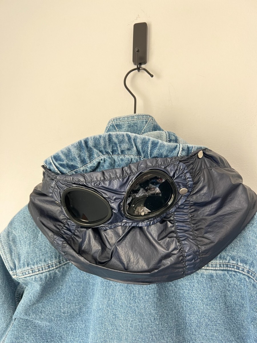 C.P. Company x Palace Denim Goggle Jacket - Size Small - Blue