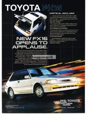 1986 Toyota Corolla Fx 16 White Vintage Ad