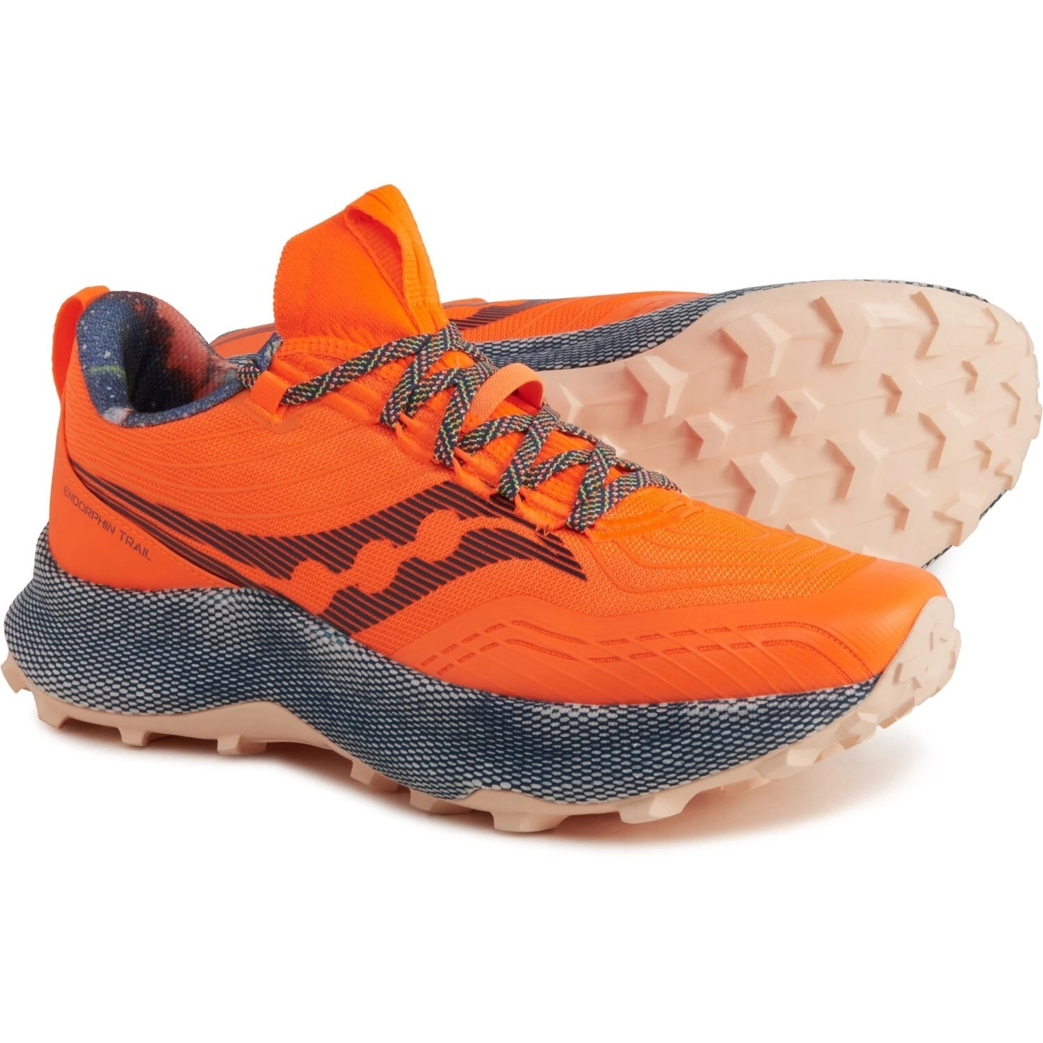 New Men's Sacony Endorphine Trail Running Shoes Orange Campfire Story S20647 65