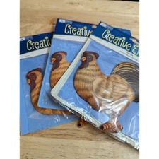 Creative Elements PM105 Painted Muslim Rooster lot 3 open package 4 1/2 inch
