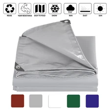 22Mil 6'x8' Heavy Duty Waterproof PVC Tarp Tarpaulin Cover UV Canopy Tent Shade
