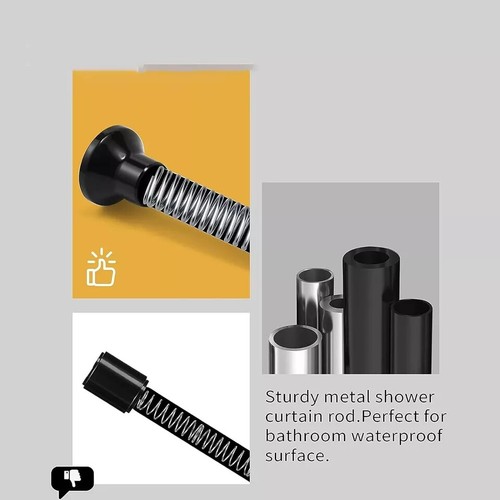 Barra de riel de poste de cortina de ducha telescópica extensible de alta resistencia ventana de puerta de baño - Imagen 8 de 23