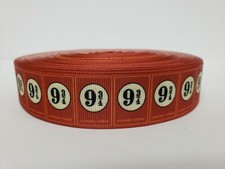 Harry Potter 9 3/4 Hogwarts Express Grosgrain Ribbon 1" By the yard NEW