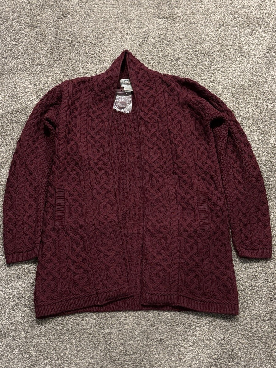Merino Wool Wine Cardigan Sweater Red Wine Mens Lambswool V Neck