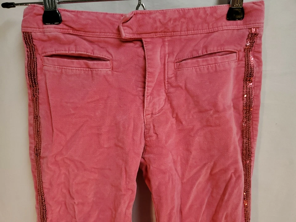Pantalones de terciopelo rosa Toughskins para niñas con lentejuelas en los lados para niñas talla 6. Foto 3 de 4