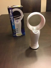 Bladeless Fan Portable HandHeld no leaf Desktop Cooling Color Change Led White