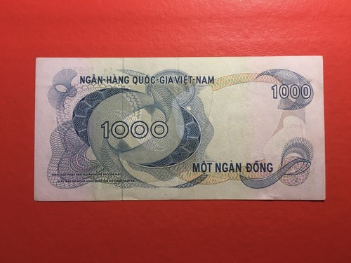 Vietnam South 1000 Dong 1970 Pick 29 Circulated - Prefix A1 - Rare - Picture 2 of 2