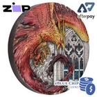 2022 $5 Rising Phoenix 5oz Silver Antiqued Coloured Coin COA 348