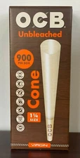 OCB Unbleached Virgin Cones 1 1/4 Bulk Box - 900 Count~Cigarette Rolling Paper