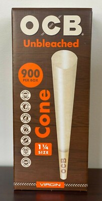 OCB Unbleached Virgin Cones 1 1/4 Bulk Box - 900 Count~Cigarette Rolling Paper