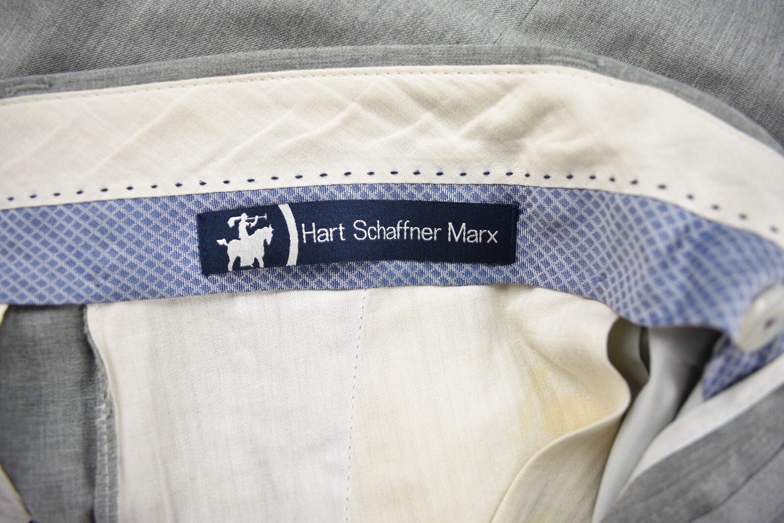 Hart Schaffner Marx Solid Light Gray Wool Dress P… - image 5