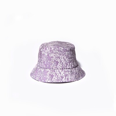 helllila Blume Seide Kimono Remade Bucket Hat Original Probe MOMOZONO
