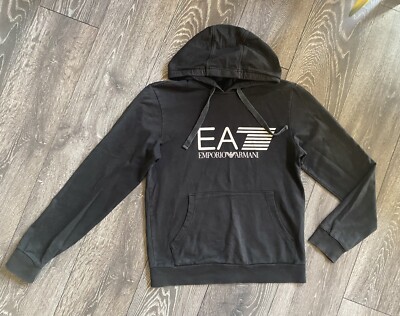 Emporio Armani EA7 Hoodie, Women s Size M, Fits U.K. 10, Black,Designer,Free P&P