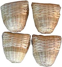Lot of 4 pcs Large Natural Bamboo Bird Finch Nest Nests With Metal Cage Hook