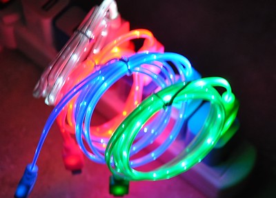 LIGHT-UP LED Data Sync Cable power charger MICRO USB cord for SONY smart phones