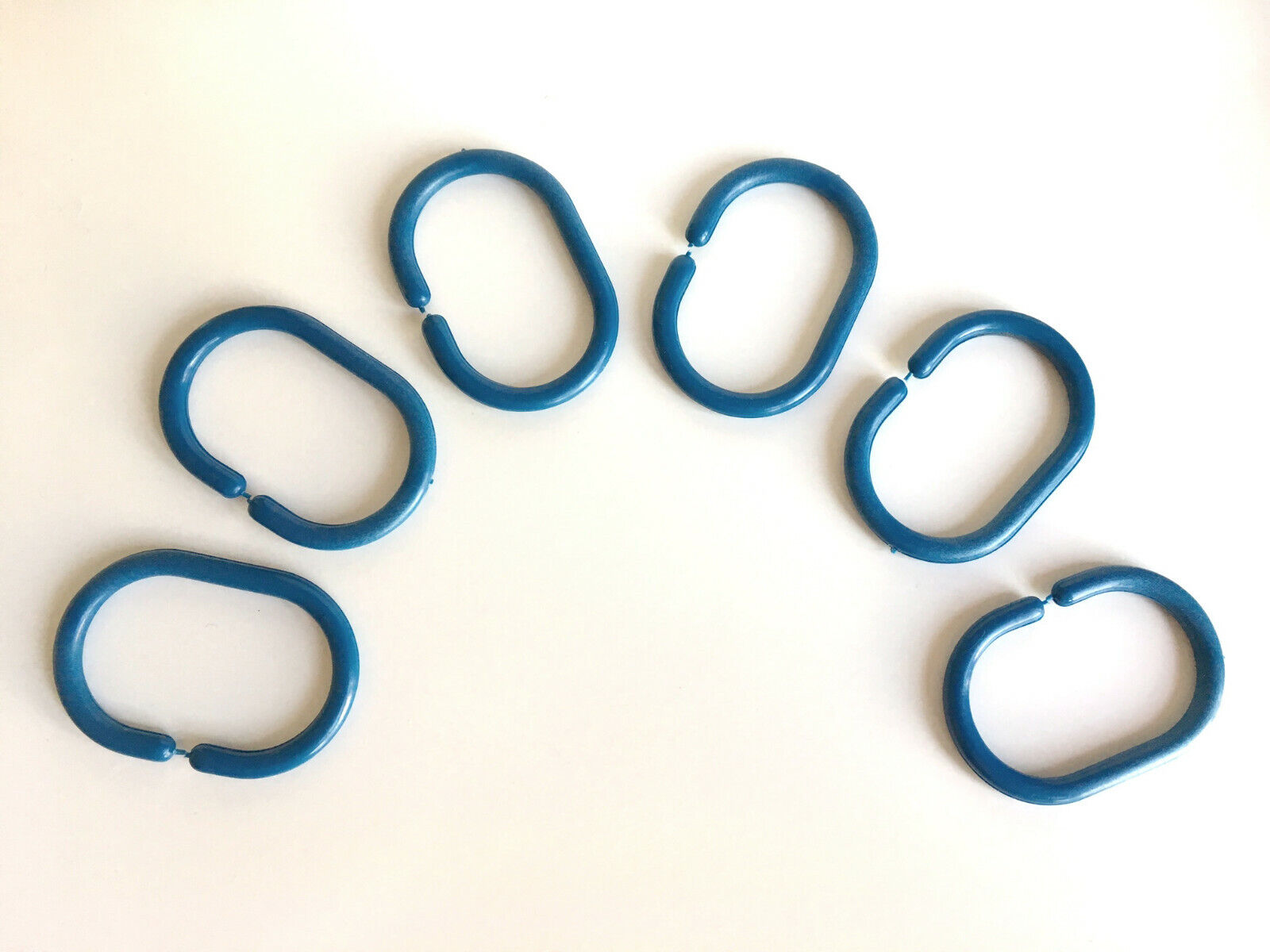 Lowest price challenge Set of 6 Shower Curtain Rings Blue Max 76% OFF Plastic Hooks