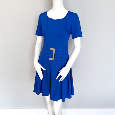 ebay blue dress $129 NEW One&Only Tea Short Sleeve Flare Stretch Skater Fit&Flare SM Color:BERRY wk51 Viral Milkmaid Dress From