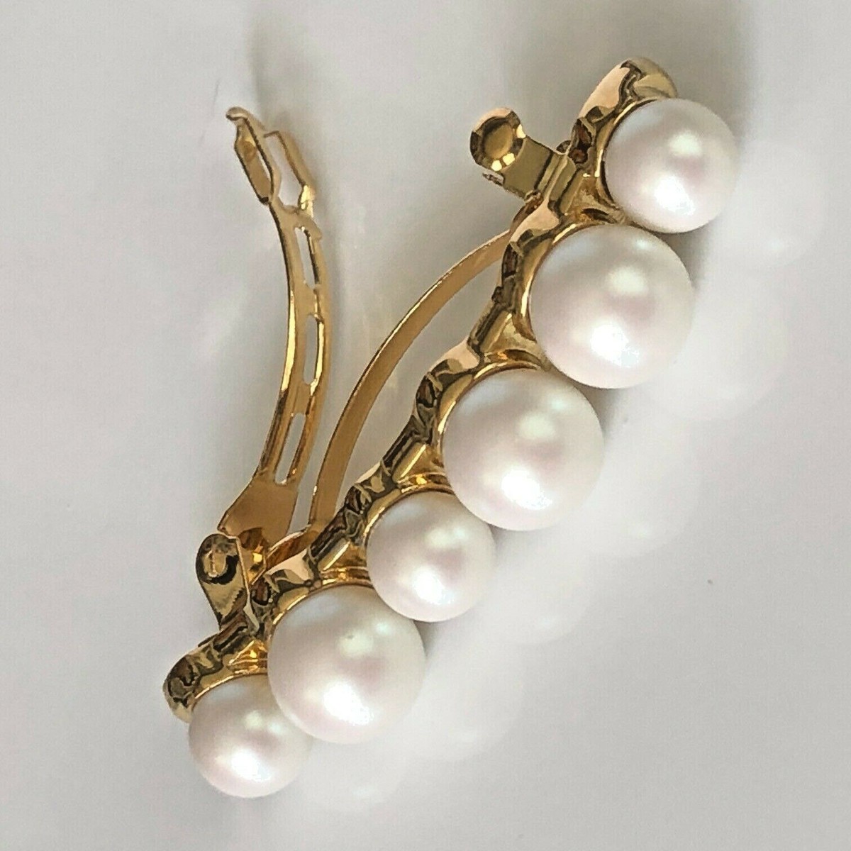 Lele Sadoughi mixed pearl & rhinestone barrette Auth LeLe Sadoughi Ivory Mixed Pearl Barrette Hair Accessory  main image 4