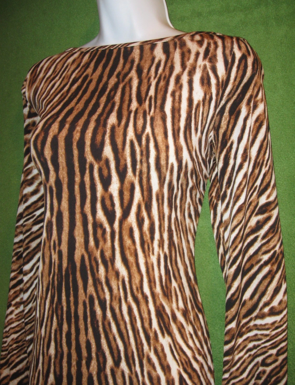 Abito sociale Michael Kors marrone stampa animalier jersey elasticizzato cambio S 4 6 $119