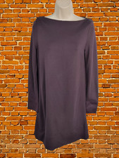 COS SMALL CHOCOLATE DRESS SHIFT LONG SLEEVE WORK CASUAL BOAT NECK WOMENS VGC