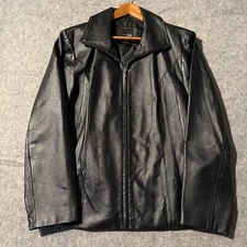 East 5th Genuine Leather Jacket Womens XL Black Full Zip 