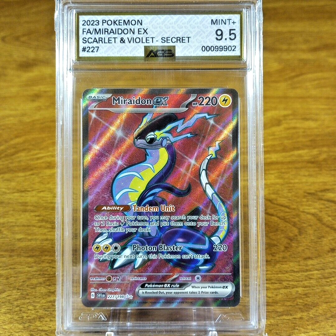 Pokemon Scarlet & Violet Secret Miraidon EX 227/198 AGS Mint+ 9.5