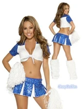 M11 Ladies Girls Cheerleader Costume Sequin Outfits School Book Week Fancy Dress