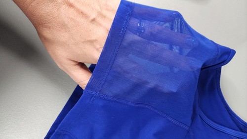Fabletics Half Zip Up Tank Top Blau Crop Top Sportlich Große Mesh Seiten - Bild 4 von 6