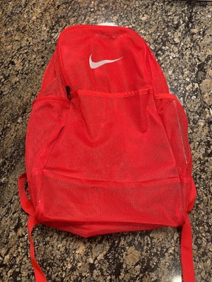 red nike mesh backpack