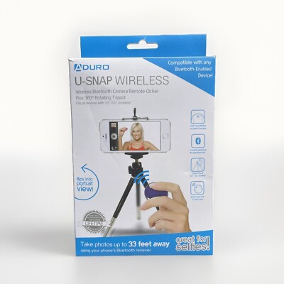 ADURO U-SNAP WIRELESS BLUETOOTH SELFIE REMOTE FOR SMARTPHONE WITH 360° TRIPOD