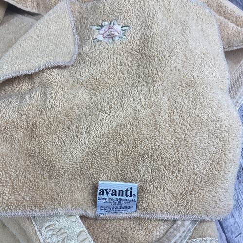 Avanti®️Leinen 6-tlg Deko Bad Hand & Wasch Handtuch Set Beige Bestickt Rose - Bild 10 von 10