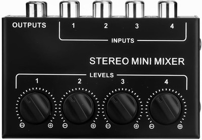 4-Kanal-Stereo-Audio-Mixer, unterstützt RCA-Eingang und -Ausgang,