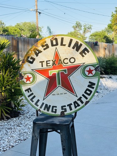 Texaco Porcelain Advertising Sign 30 Inches