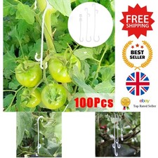 Plant Support - J Shaped Hooks for Vegetable Vines - 100 Pcs Gardening Supplies
